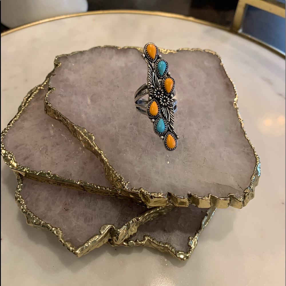 Lucky Brand turquoise silver ring